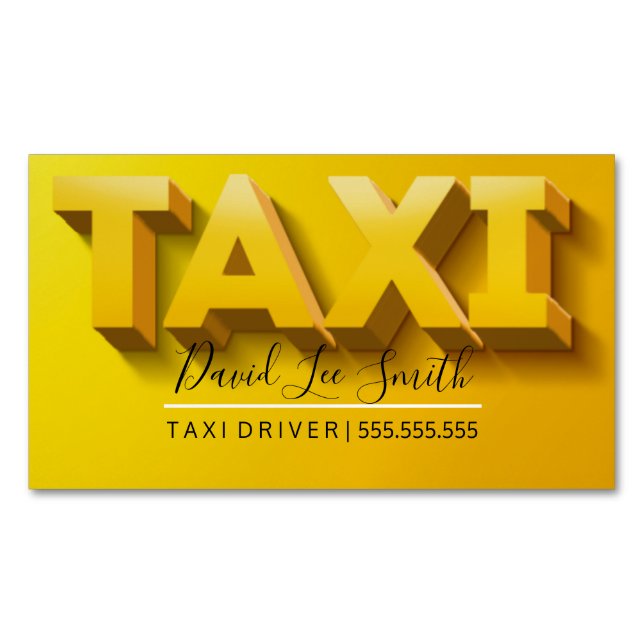 Taxi Driver / Cab Service Magnetic Business Card (Front)