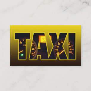 Taxi driver cabdriver yellow taxi black letters business card
