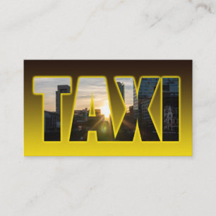 Taxi driver cabdriver yellow taxi city skyline business card