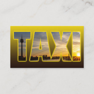 Taxi driver cabdriver yellow taxi city sunset business card