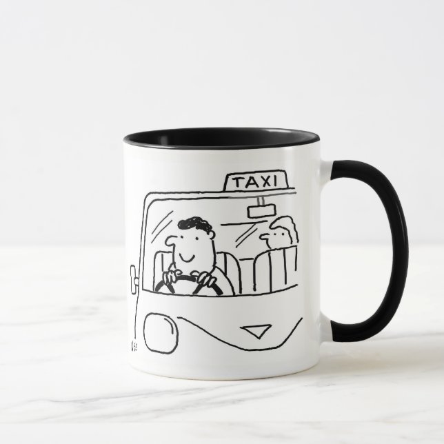 Taxi Driver Cartoon. Cab Driver  Mug (Right)
