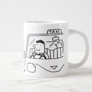 Taxi Driver Cartoon Large Coffee Mug