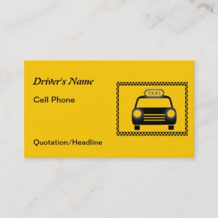 Taxi Driver Chequerboard Business Cards