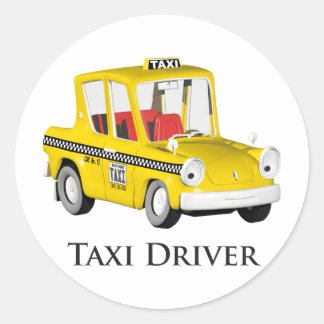 Taxi Driver Classic Round Sticker