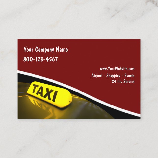 Taxi Driver European Business Card (Front)