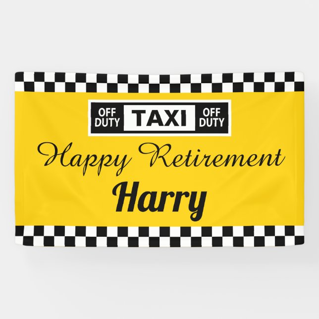 Taxi Driver Happy Retirement Party Banner (Horizontal)