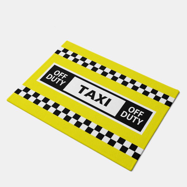 Taxi Driver Off Duty Yellow Doormat (Angled)
