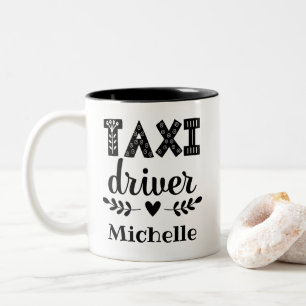 Taxi Driver Personalised Two-Tone Coffee Mug
