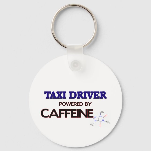 Taxi Driver Powered by caffeine Key Ring (Front)