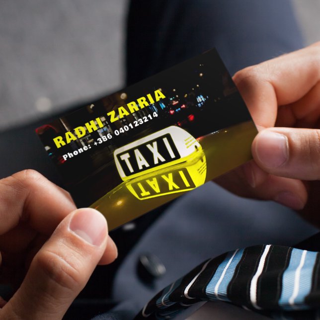  Taxi Driver Professional Black & Yellow Auto  Business Card (Creator Uploaded)