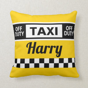 Taxi Driver Retirement Gift Fun Yellow Cab Cushion