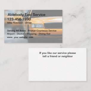 Taxi Driver Simple Transportation Business Cards