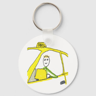Taxi Driver Stickman Key Ring