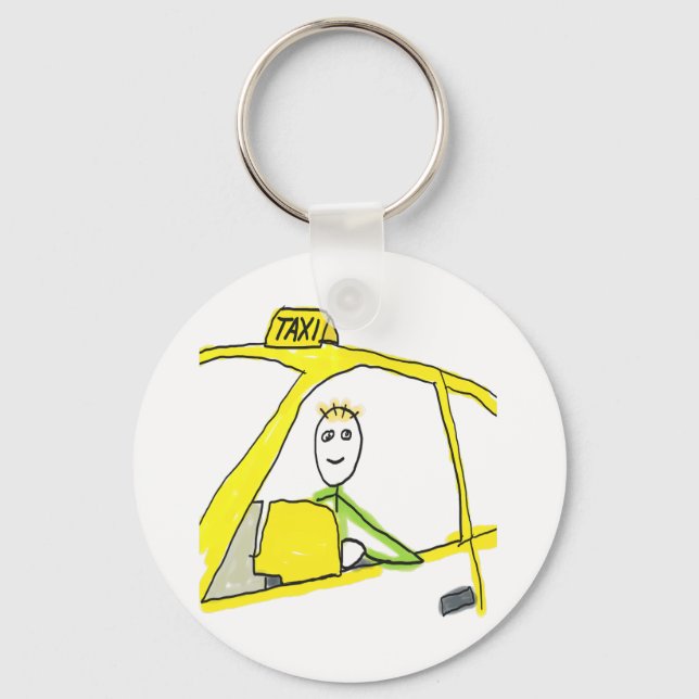 Taxi Driver Stickman Key Ring (Front)