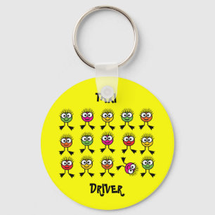 Taxi Driver - Swimming Parent - Bright Yellow Key Ring