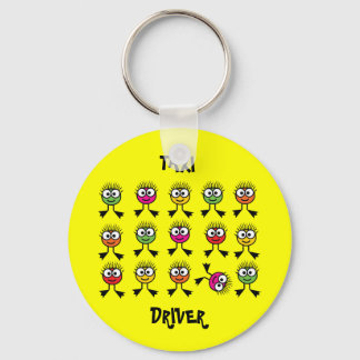 Taxi Driver - Swimming Parent - Bright Yellow Key Ring