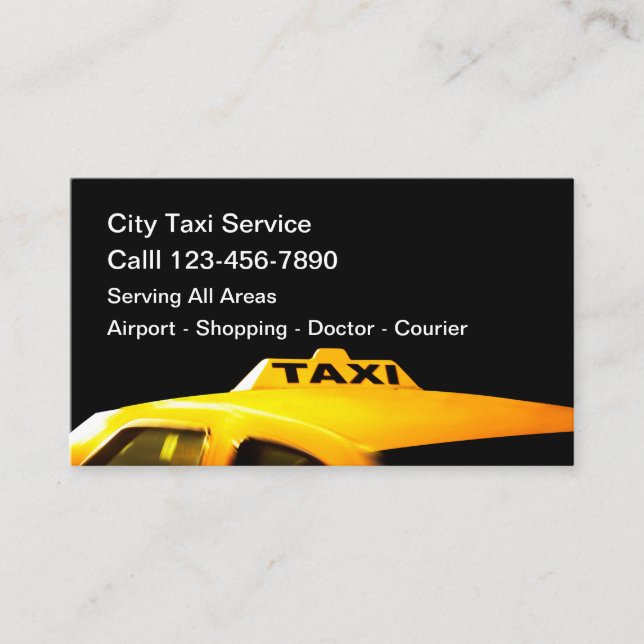 Taxi Driver Transportation Services Business Card (Front)