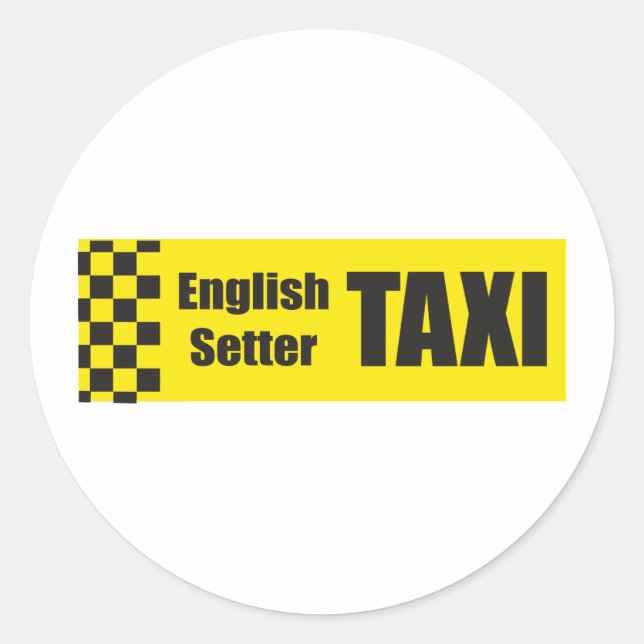 Taxi English Setter Classic Round Sticker (Front)
