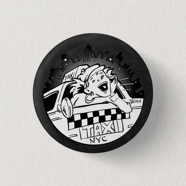 Taxi Girl 3 Cm Round Badge (Front)
