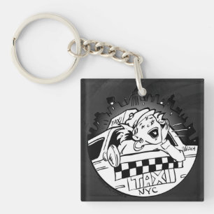 Taxi Girl Key Ring
