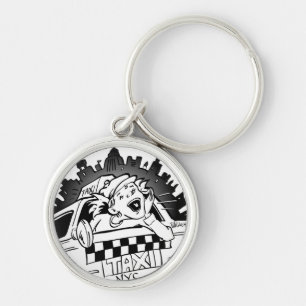 Taxi Girl Key Ring