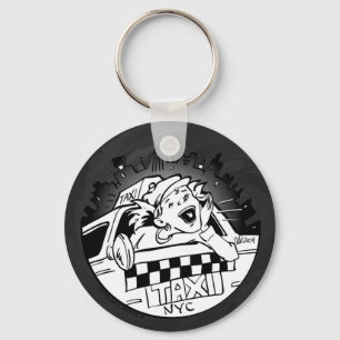 Taxi Girl Key Ring