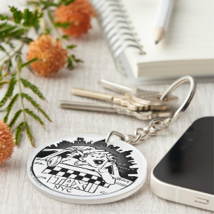 Taxi Girl Key Ring