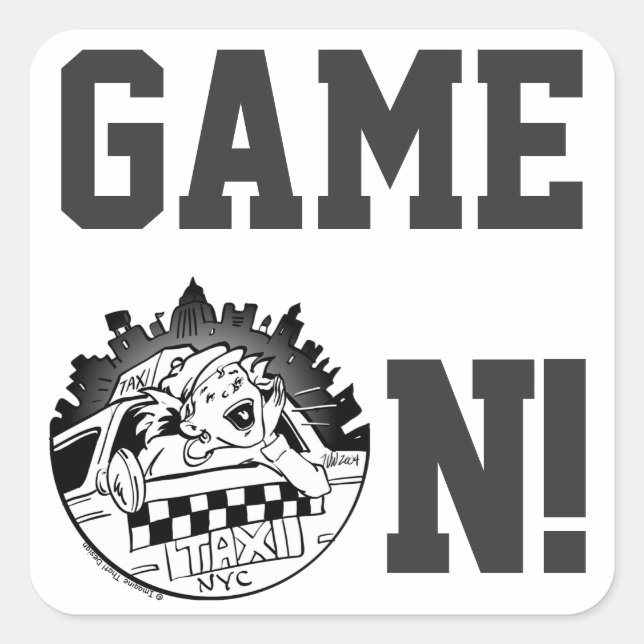 Taxi Girl Square Sticker (Front)