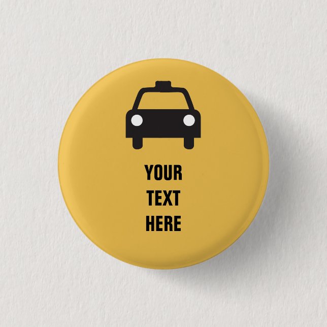 Taxi Icon with custom text Transportation 3 Cm Round Badge (Front)