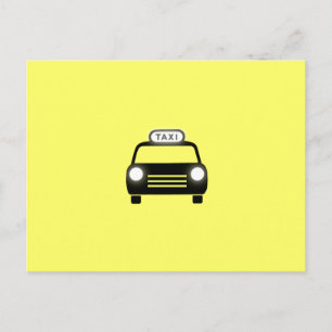 Taxi in Black & White Postcard