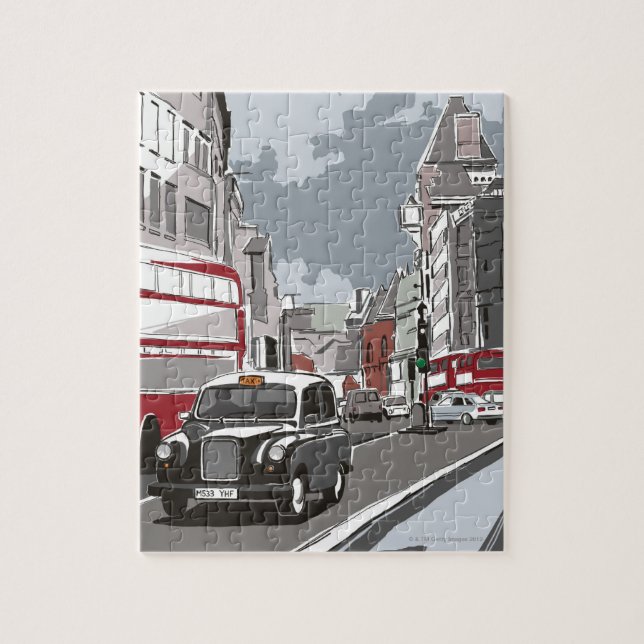 Taxi in London Jigsaw Puzzle (Vertical)