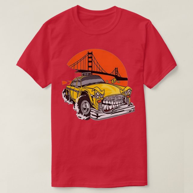 Taxi Monster Car T-Shirt (Design Front)
