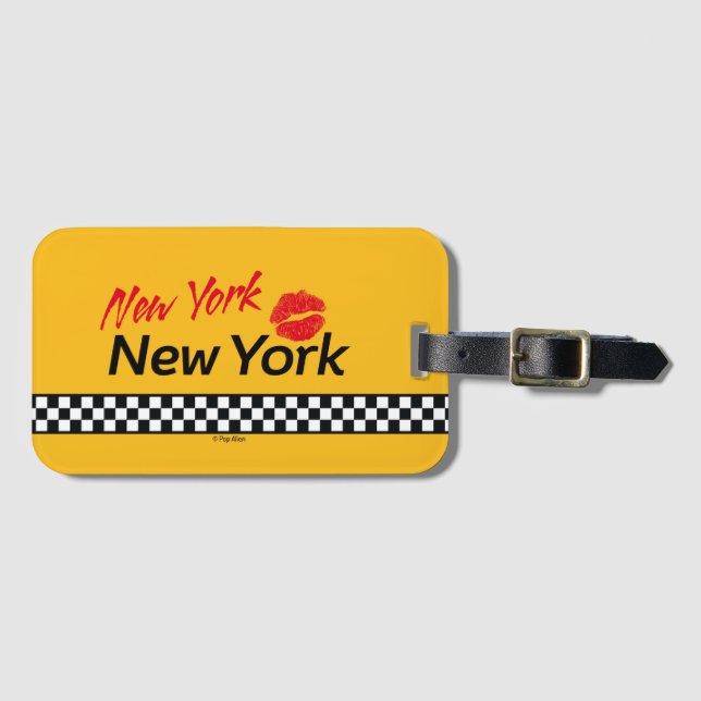 Taxi NY & Red Kiss Luggage Tags (Front Horizontal)