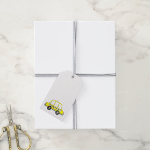 Taxi NYC Yellow New York City Chequered Cab Car Gift Tags