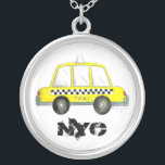 Taxi NYC Yellow New York City Chequered Cab Gift Silver Plated Necklace<br><div class="desc">Design features an original watercolor illustration of a classic yellow New York City chequered taxi cab. Great for anyone who lives in or loves NYC!

Don't see what you're looking for? Need help with customisation? Click "contact this designer" to have something created just for you!</div>