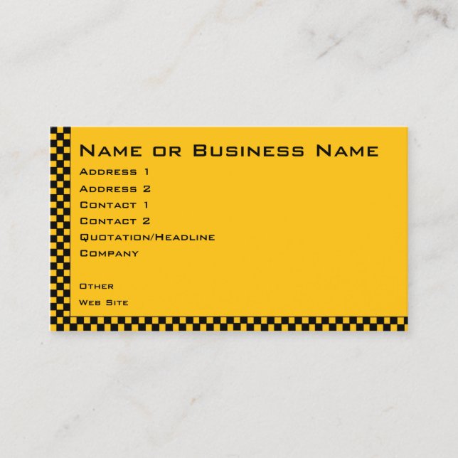 Taxi or Cab Service Business Profile Card (Front)