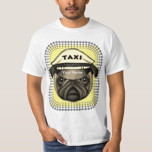 Taxi Pug  T-Shirt (Front)