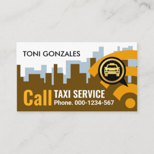 Taxi Radio Waves Calling Cab Business Card