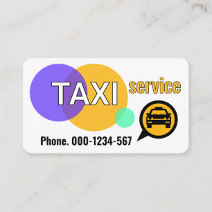 Taxi Radius Circles Cab Service Business Card