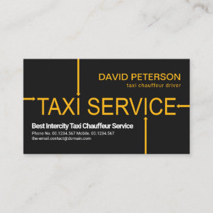 Taxi Service Arrow Signage Designated Driver Business Card