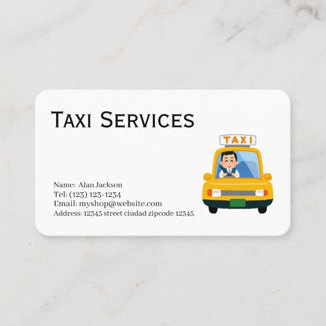 Taxi Service Business Card (Front)