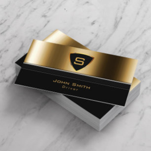 Taxi Service Luxury Gold Monogram Driver Business Card