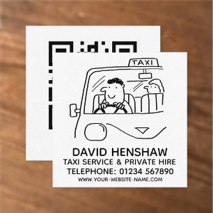 Taxi Service & Private Hire Square Business Card