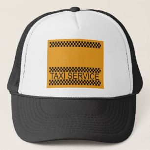 Taxi service with space for text trucker hat