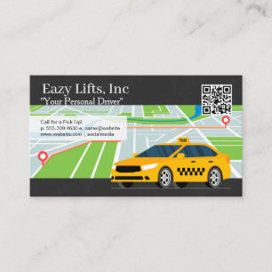 Taxi Services Routing Map Business Card