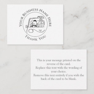 Taxi Services Thank You Note Card