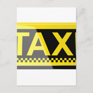 Taxi sign postcard