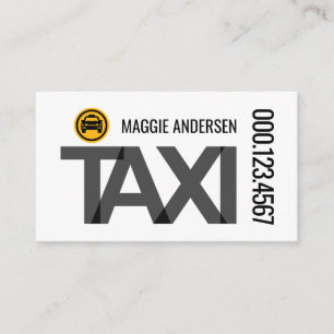 TAXI Silhouette Signage Driving Business Card