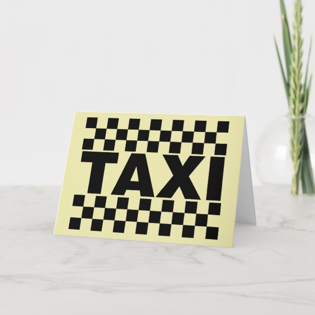 Taxi ~ Taxi Cab ~ Car For Hire Card (Front)