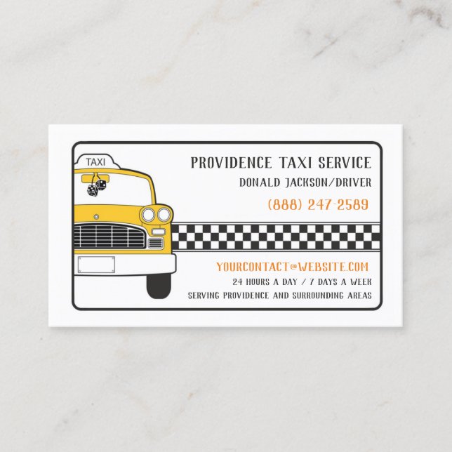 Taxi Yellow Cab Business Card (Front)